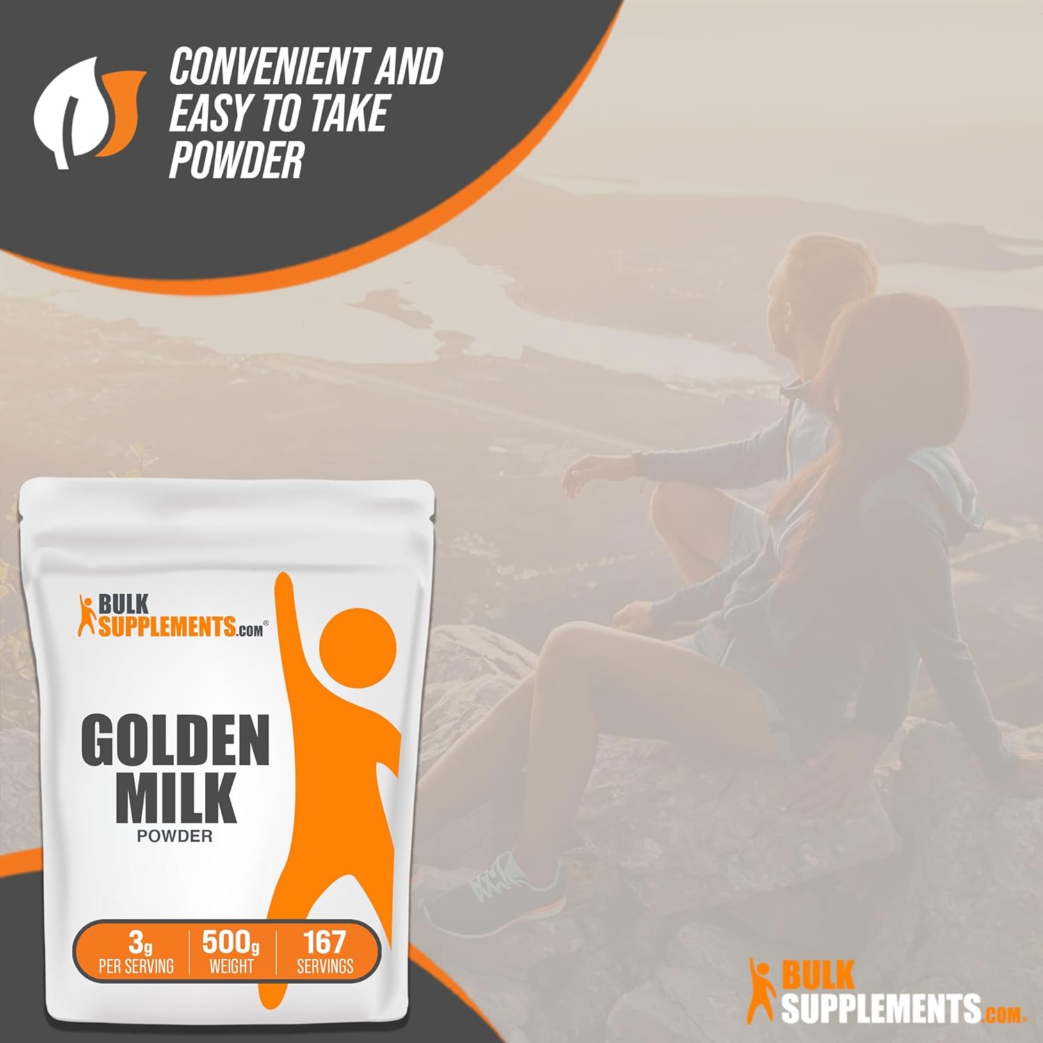 BulkSupplements.com Golden Milk Powder - Golden Milk with Turmeric and Ginger, Black Pepper and Cinnamon Powder, Superfood Supplement - Gluten Free, 3g per Serving, 500g (1.1 lbs) (Pack of 1) - Image 6