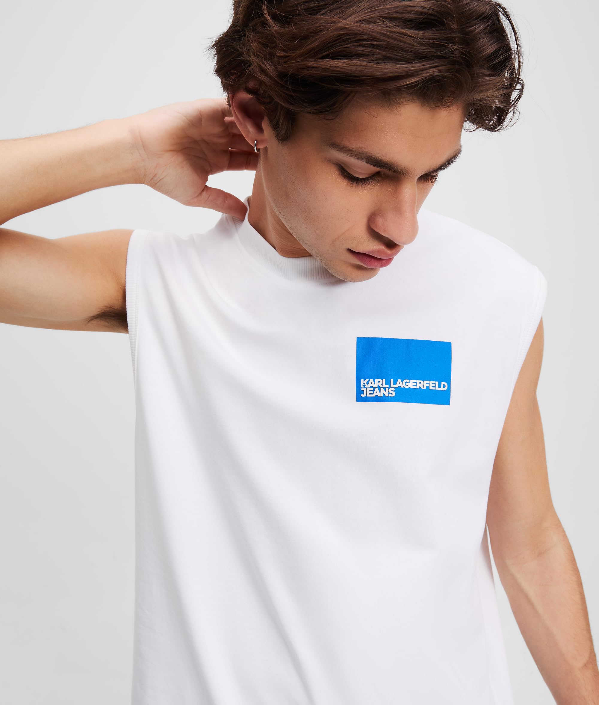 Karl Lagerfeld Jeans, Męskie, Relaxed Box Logo Tank, Relaxed Fit