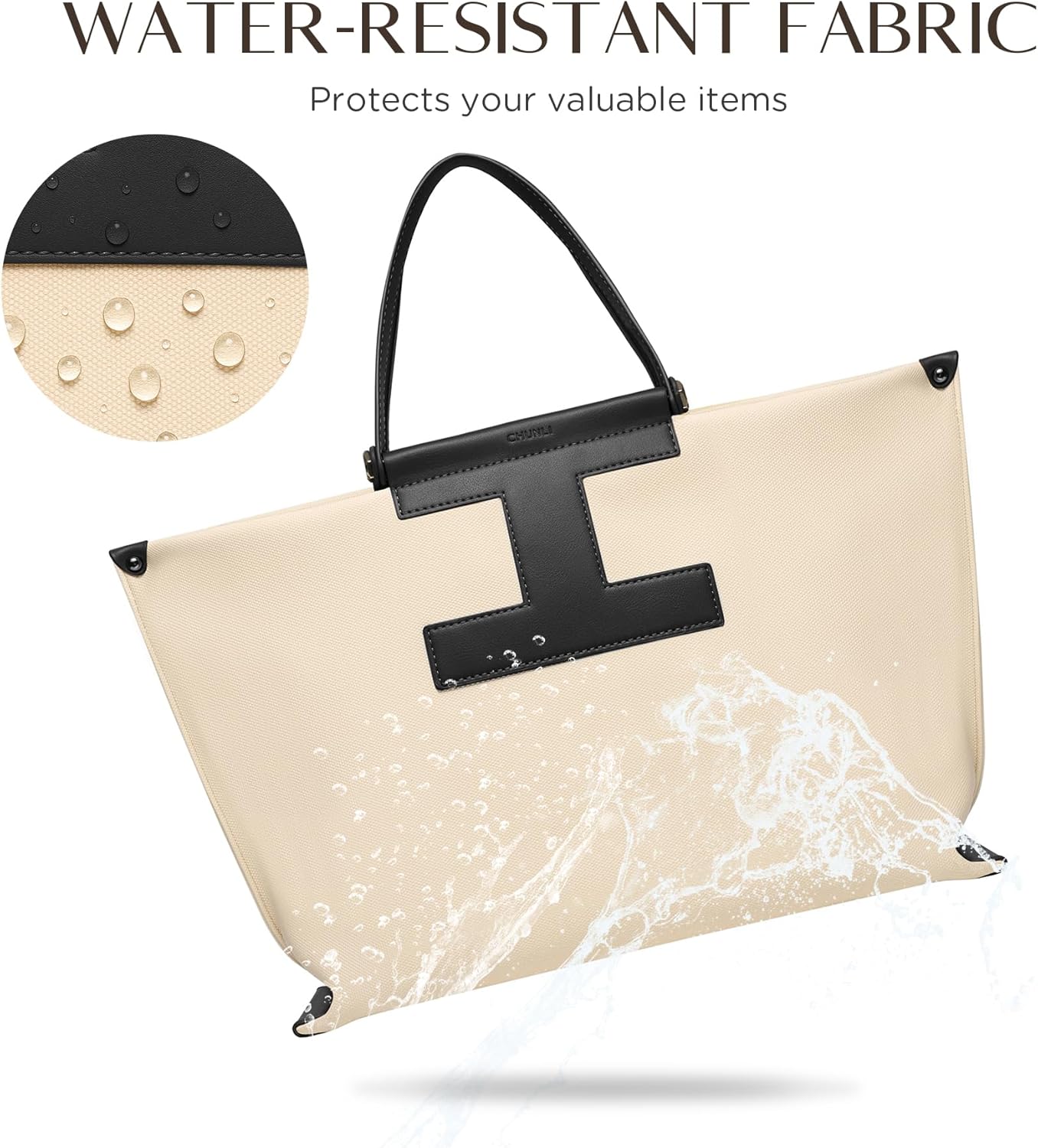 CHUNLI Laptop Tote Bag for Women,15.6 Inch Leather Work Bag Computer Purse, Waterproof Business Briefcase Handbags - Image 6