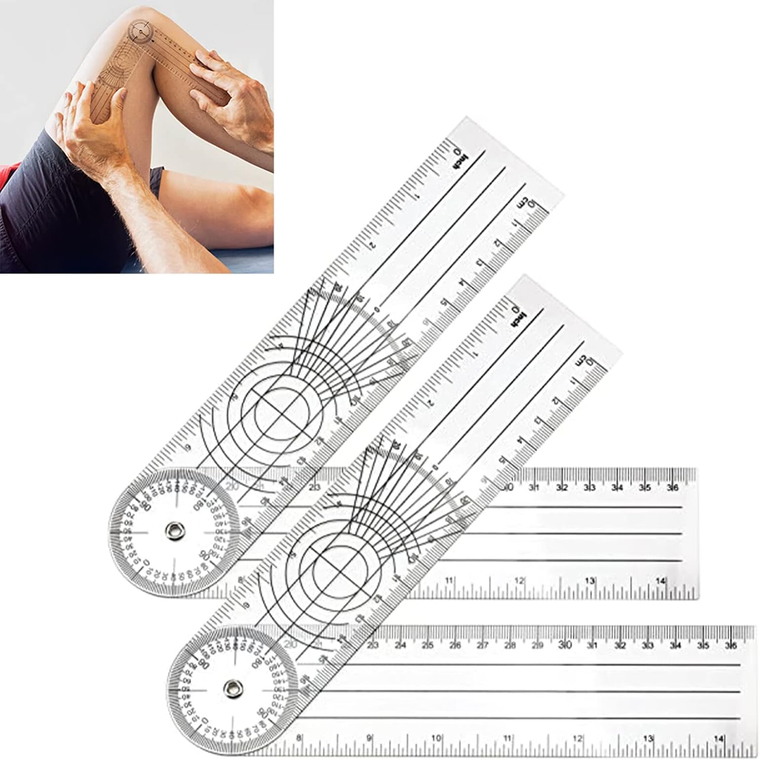 Protractor, Goniometer, Physiotherapy, PVC, Medical Protractor, 360