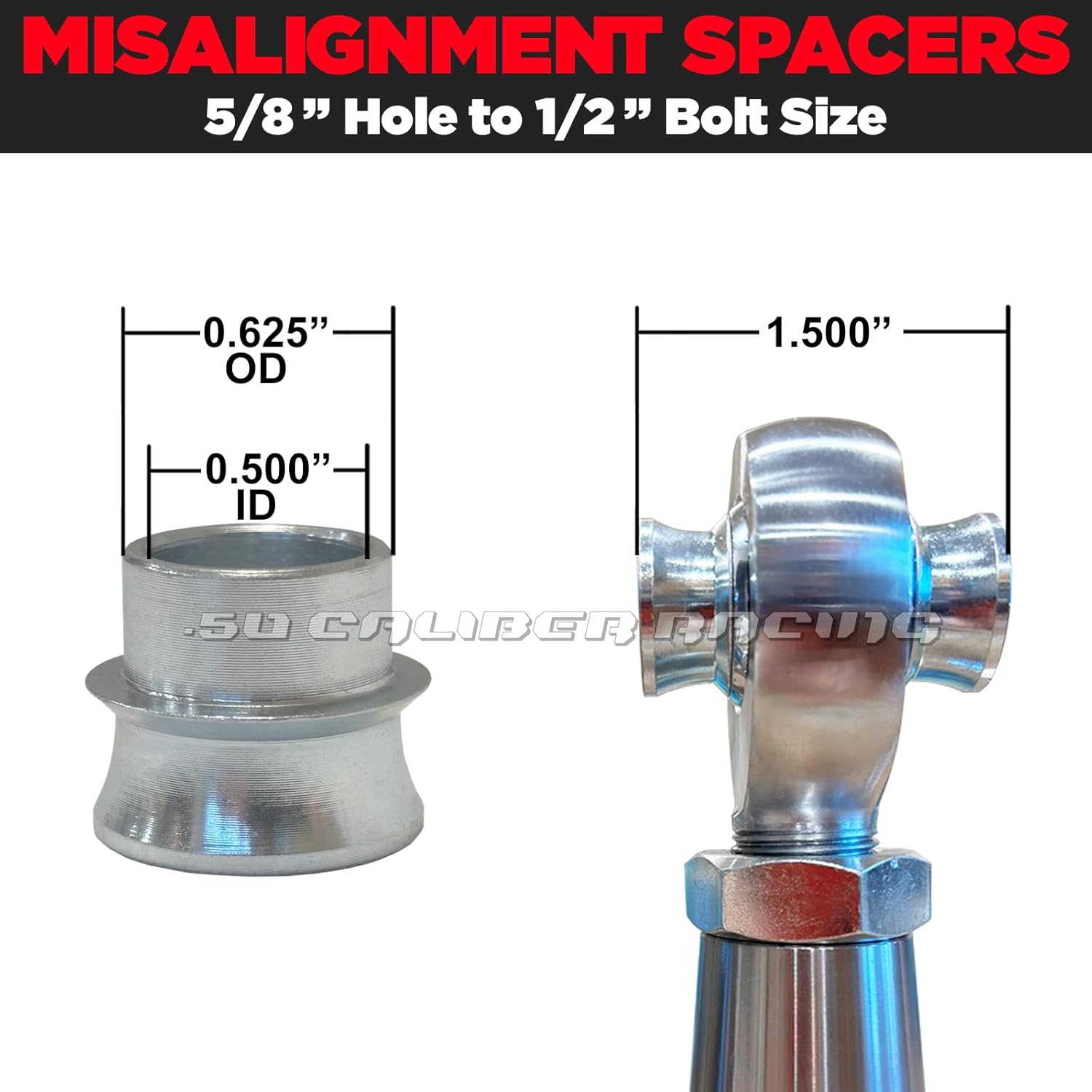 5/8" Heim Joint Rod End Kit, RIGHT HAND THREAD for 1.25" OD .120 Wall - Chromoly Heim Joints 5/8", Jam Nut, Bung & Spacers - Suspension, Steering UTV Rock Crawler Hot Rod Johnny Joint [6100B3] 1-set