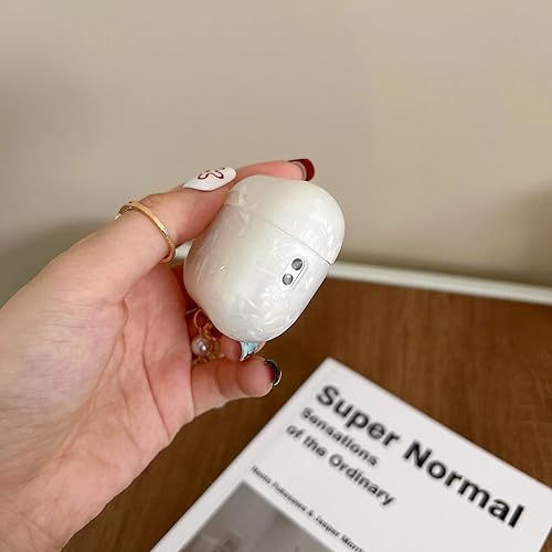 Miniatura 3 de Funda para Airpods Pro 2  Funda con purpurina para Airpods Pro de 21 generación con llavero de perlas de concha, bonito patrón de carcasa compatible