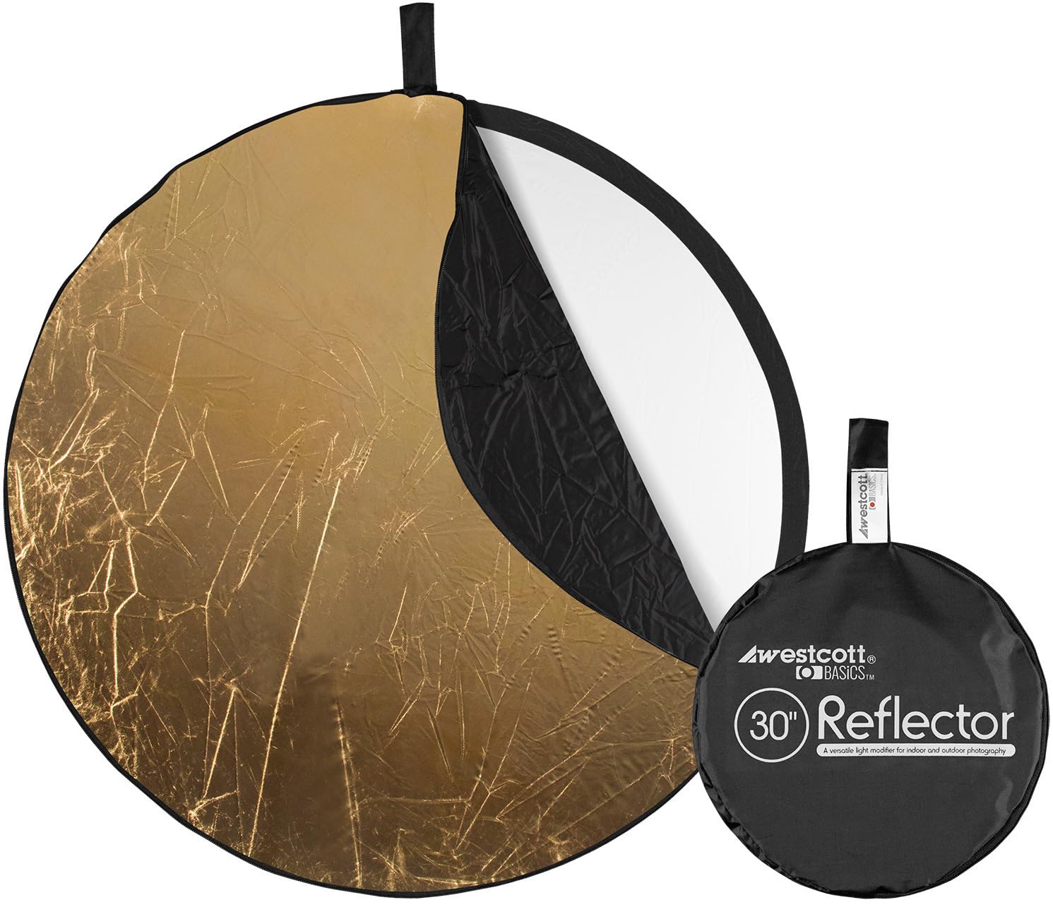 Westcott Collapsible 5-in-1 Reflector with Gold Surface (30") for Photography and Video. Includes Carry Case