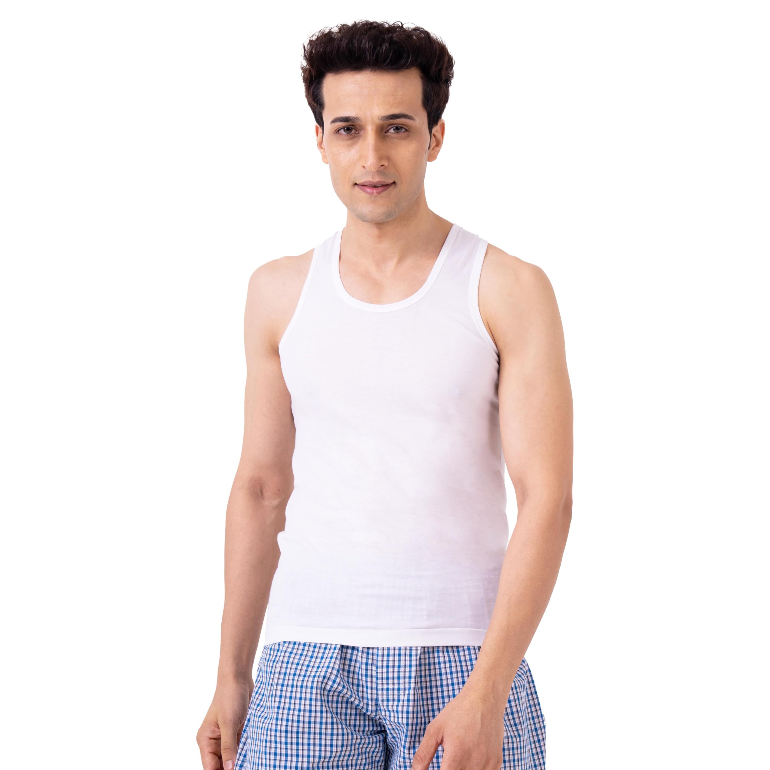 Men's Super Soft Combed Cotton Vest - Pack of 3 | Basic Undershirts for Men | Comfortable & Breathable Innerwear-image-11