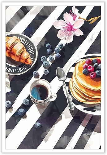 Arte de pared retro para pastelería, cocina, arte de pared retro para café, té, tarta, pan, impresiones estéticas, pintura para el hogar moderno,