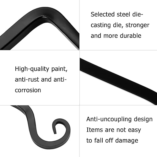 Miniatura 4 de Paquete de 2 colgadores de plantas de 6 pulgadas para interiores y exteriores, ganchos de pared decorativos para plantas, comederos de pájaros,