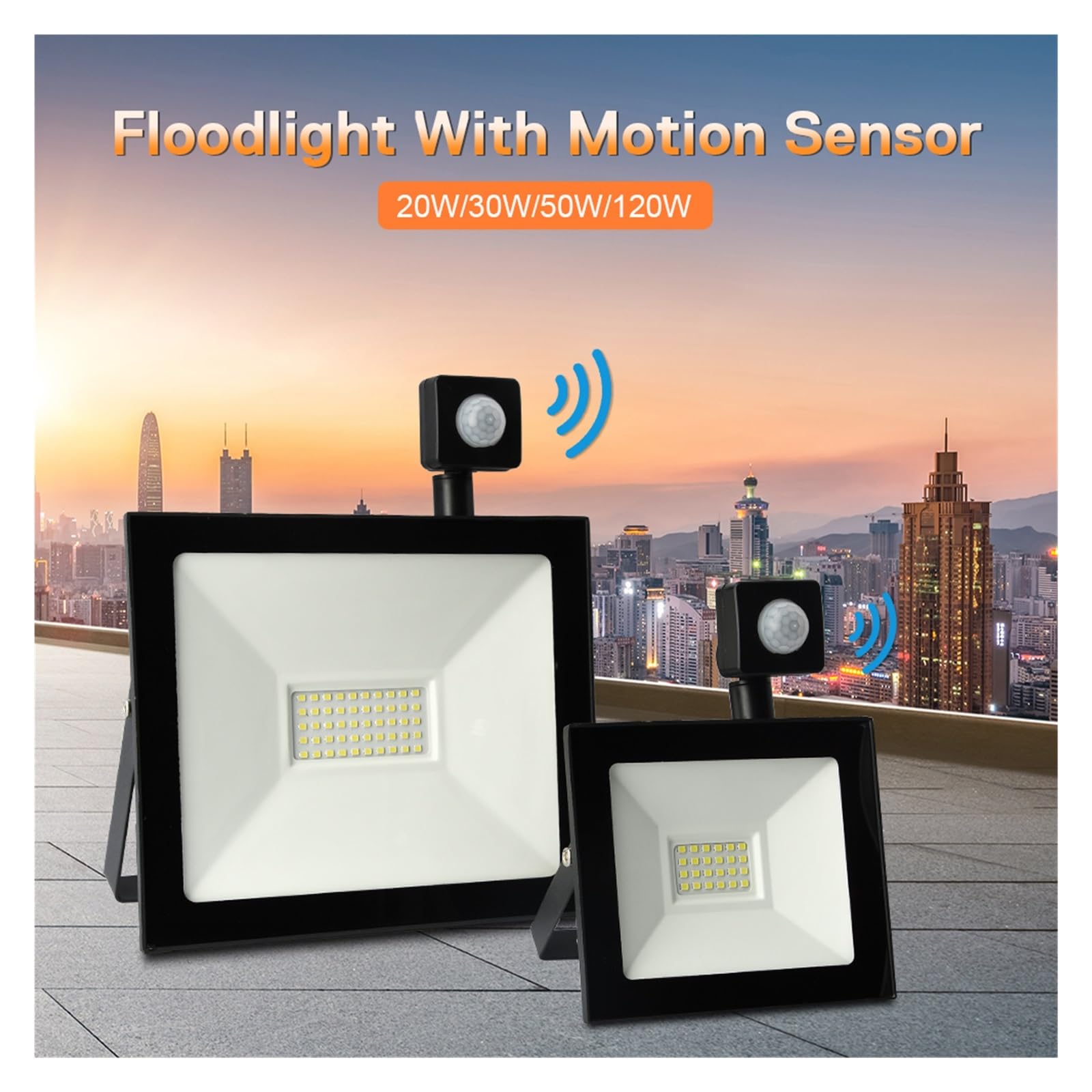 LED Flutlicht mit Bewegungsmelder, 50W/100W Außenstrahler, PIR Flutlicht Projektor für Garten, Energieeffizient, Sicherheitsbeleuchtung, wasserdichtes Design