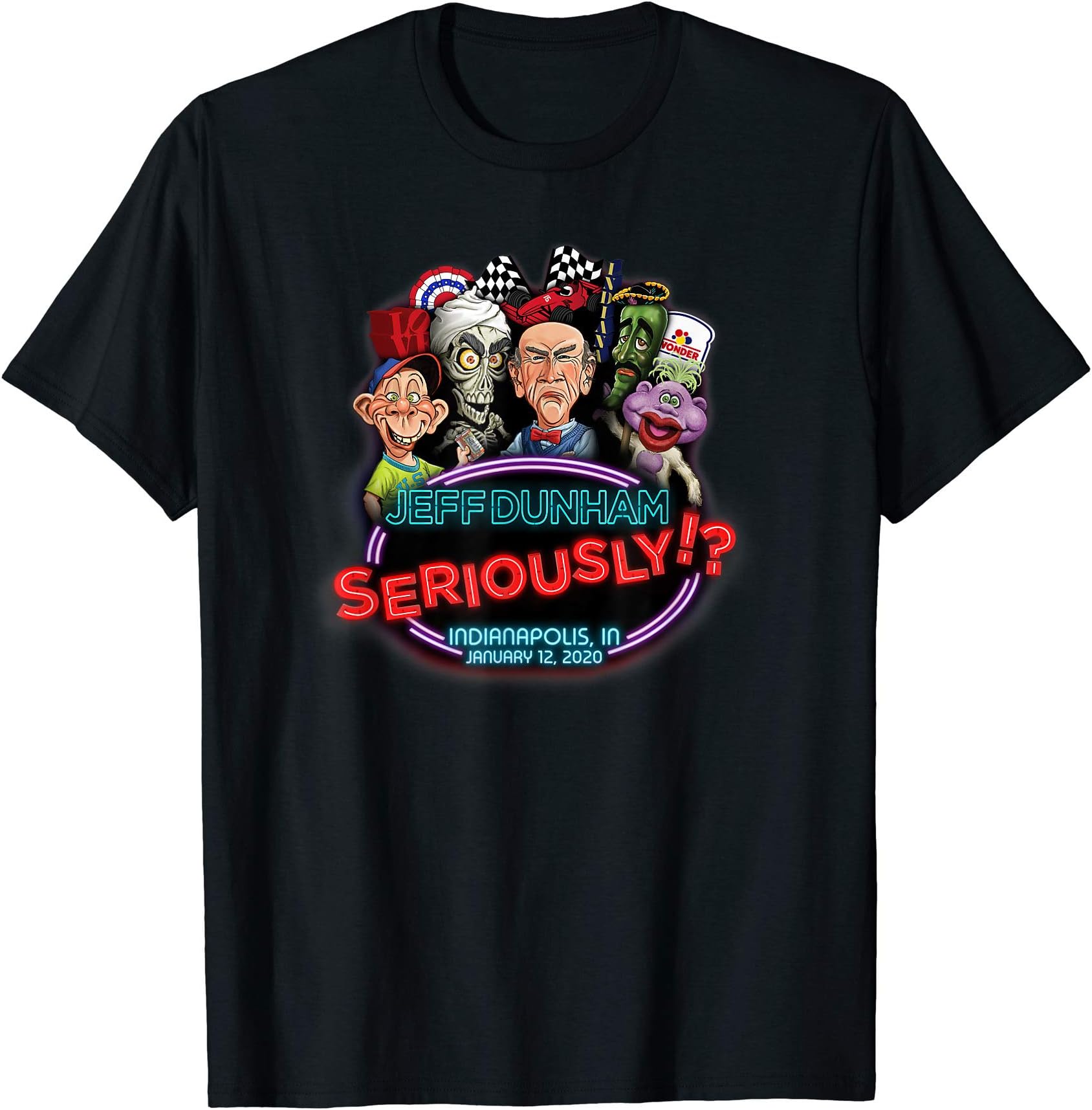 JEFF DUNHAM: Seriously!? TourUnisex Adult Black Classic Fit Short Sleeve T-Shirt, Small