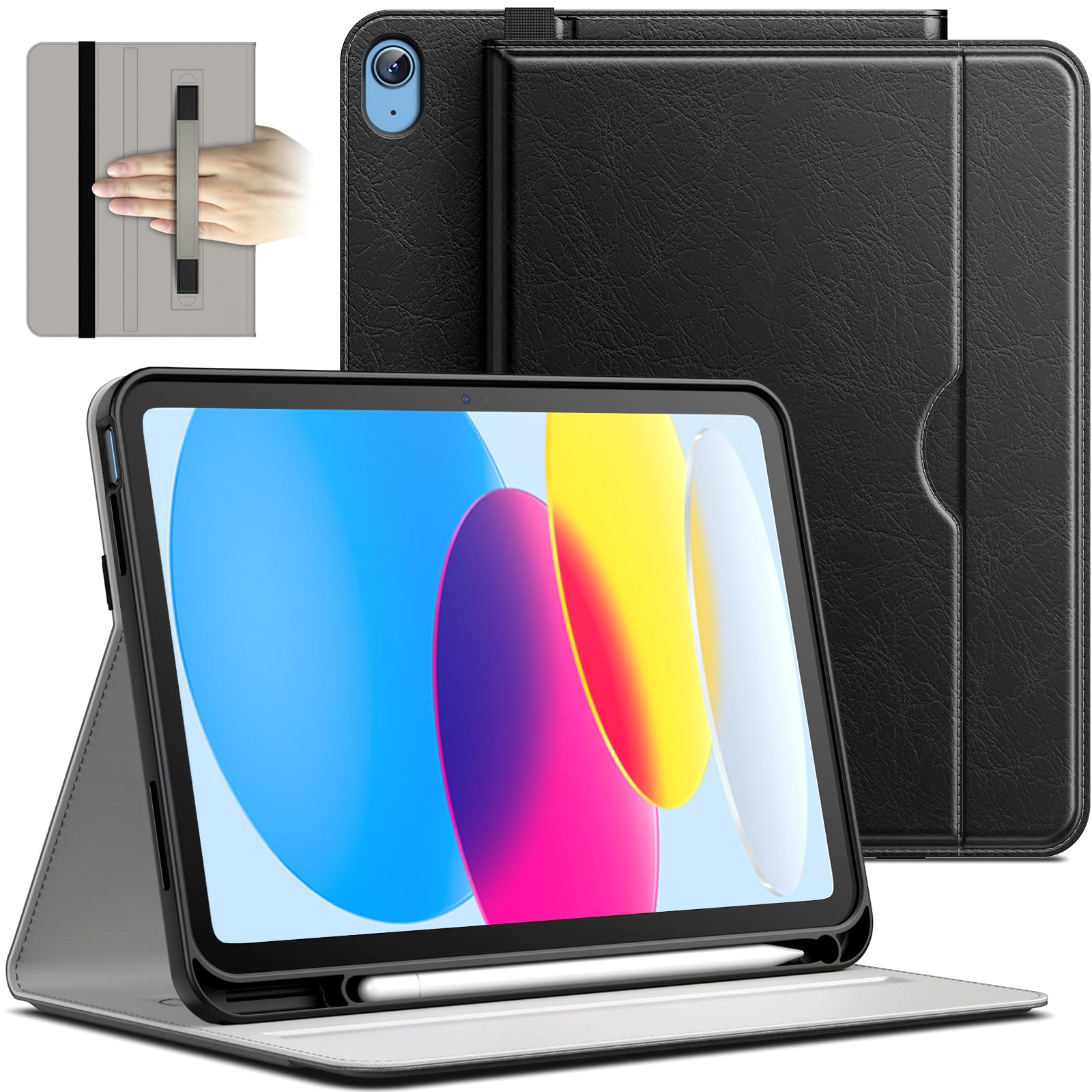 Coque pour iPad JETech 11/10e Génération Étui Folio en Cuir PU Noir