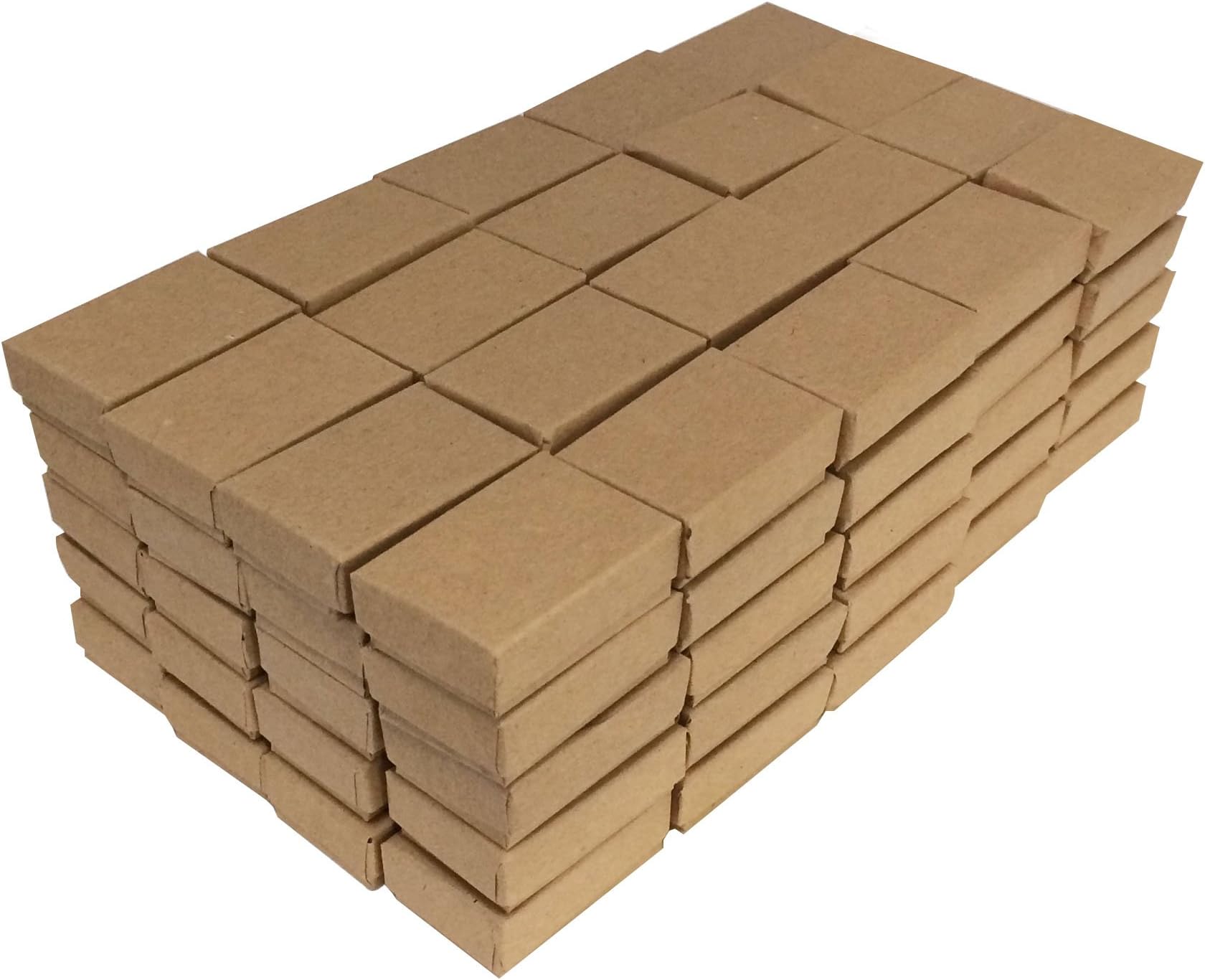 Brown Kraft Cotton Filled Jewelry/Gift/Packaging Boxes ~ 100 Per Pack