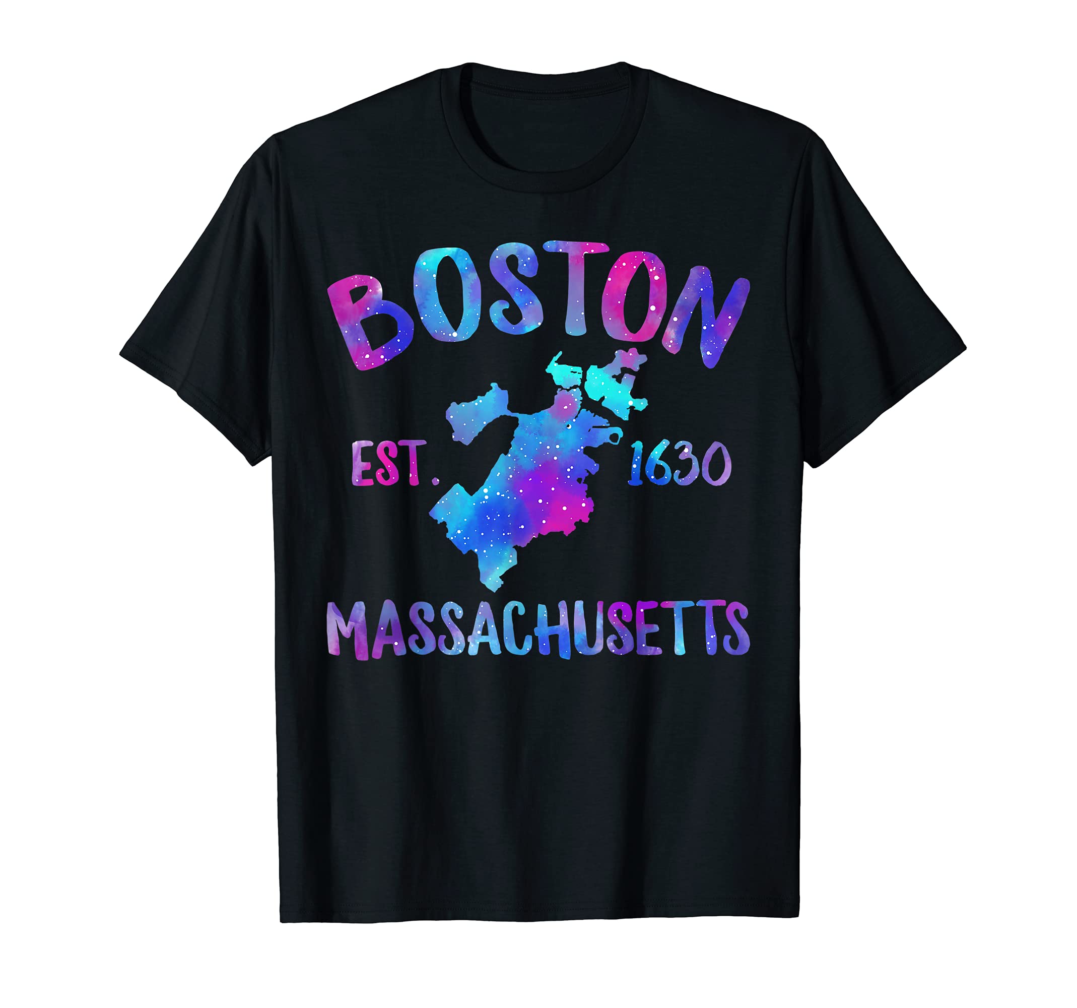 Travel Tees by GratfullToMe Co.Boston Massachusetts 1630 Souvenir Boston City States Retro T-Shirt