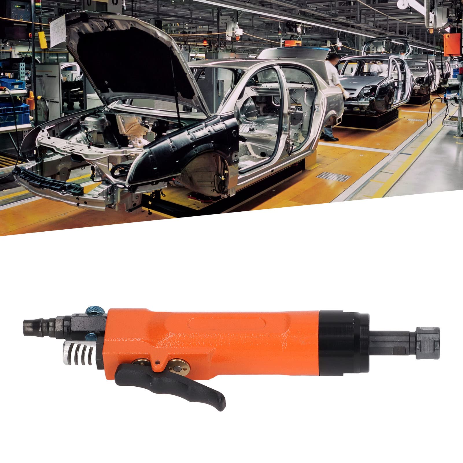 Jeanoko Szlifierka Pneumatyczna 3000 Obr./min 6mm Precyzyjna Tuleja Zaciskowa Proste Pneumatyczne Narzędzie Szlifierskie do Montażu Mechanicznego Stop Aluminium
