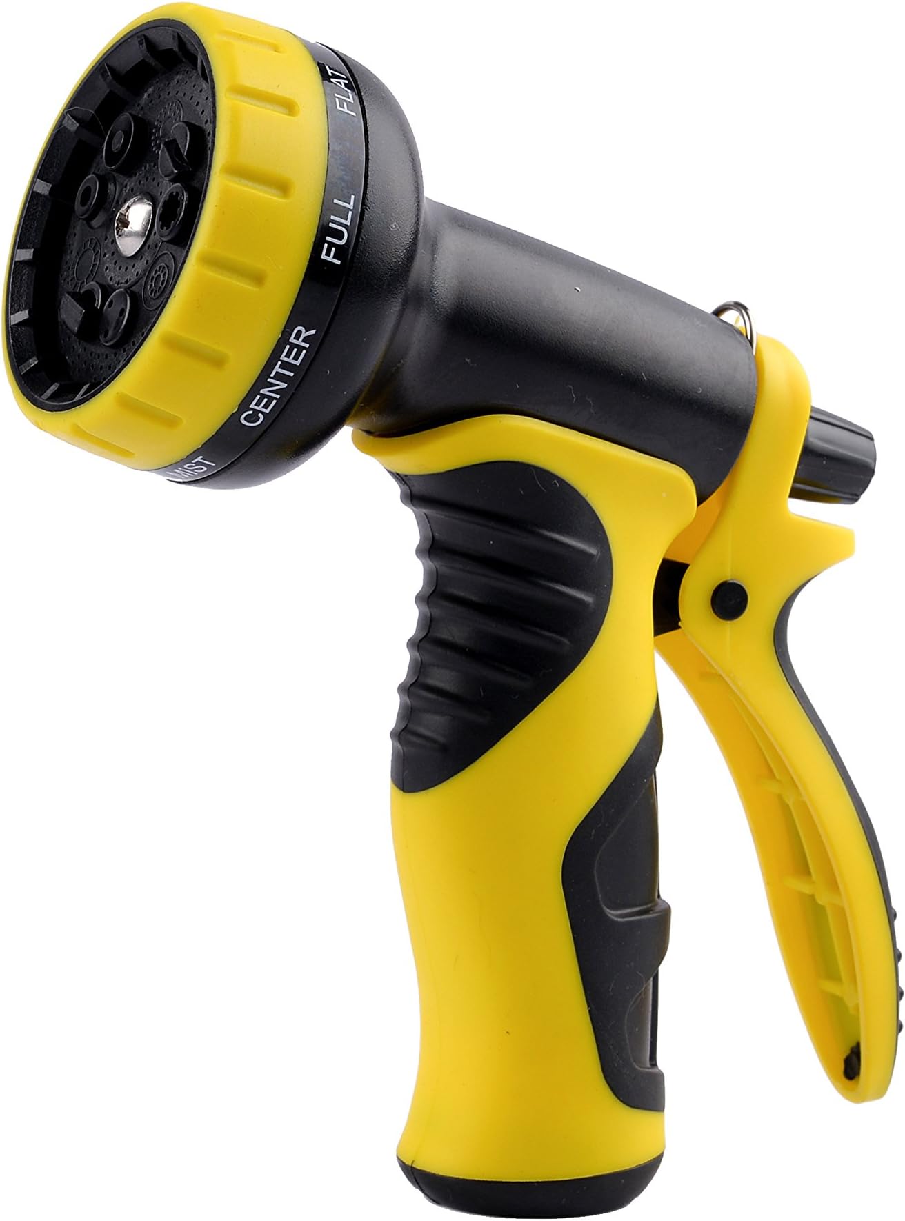 VOLFO Garden Hose Nozzle, Spray Nozzle, Plastic ABS Water Nozzle, Heavy Duty 9 Adjustable Watering Patterns, Yellow, 12-Month Worry-Free Quality Warranty