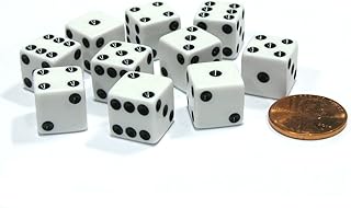 Koplow Games Set of 10 Six Sided D6 12mm Square Dice White