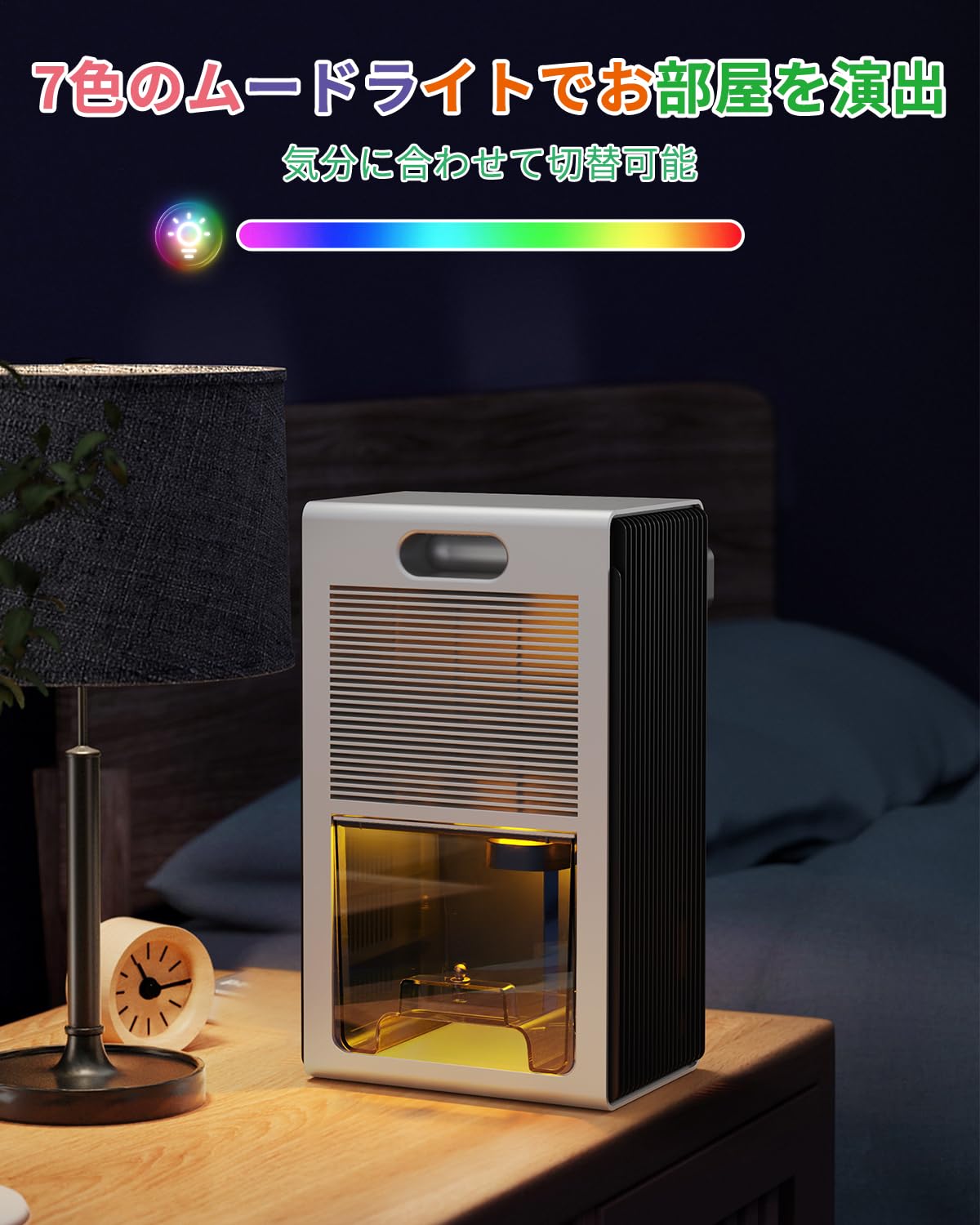 除湿機 衣類乾燥用 静音モデル【1日1L除湿・2.5L大容量】強力タイプ 鉄筋15畳/木造7畳 温湿度表示 満水停止 ペルチェ方式 省エネ 七色LED 梅雨・結露・カビ対策 室内用 - 5