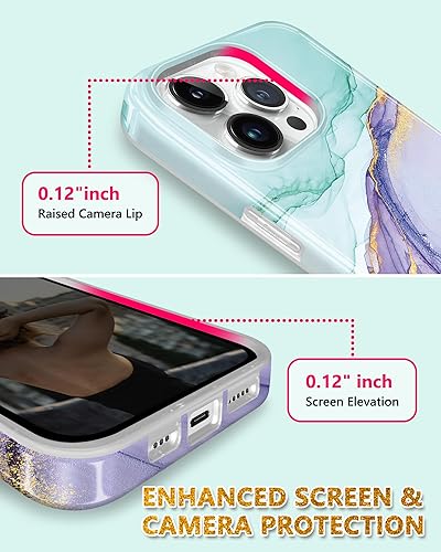 Miniatura 9 de JAHOLAN Funda transparente para iPhone 15 Pro Max, diseño de flores de mariposa, protección a prueba de golpes, delgada, de poliuretano