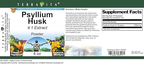 Miniatura 3 de Polvo de extracto de cáscara de psyllium 41 (4 oz, ZIN 520087) - Paquete de 3