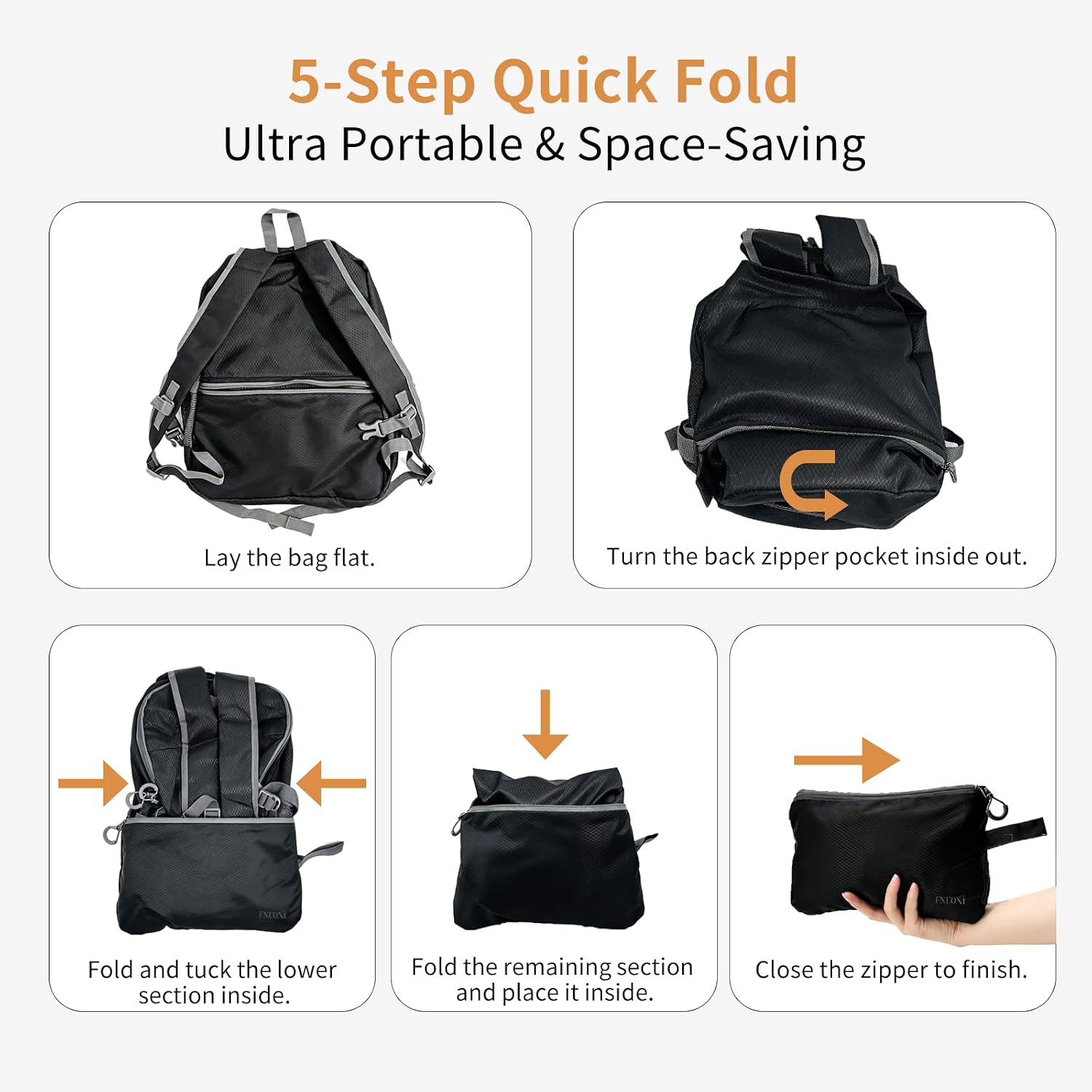 15L Foldable Backpack, Lightweight Outdoor Sports Hiking Daypack