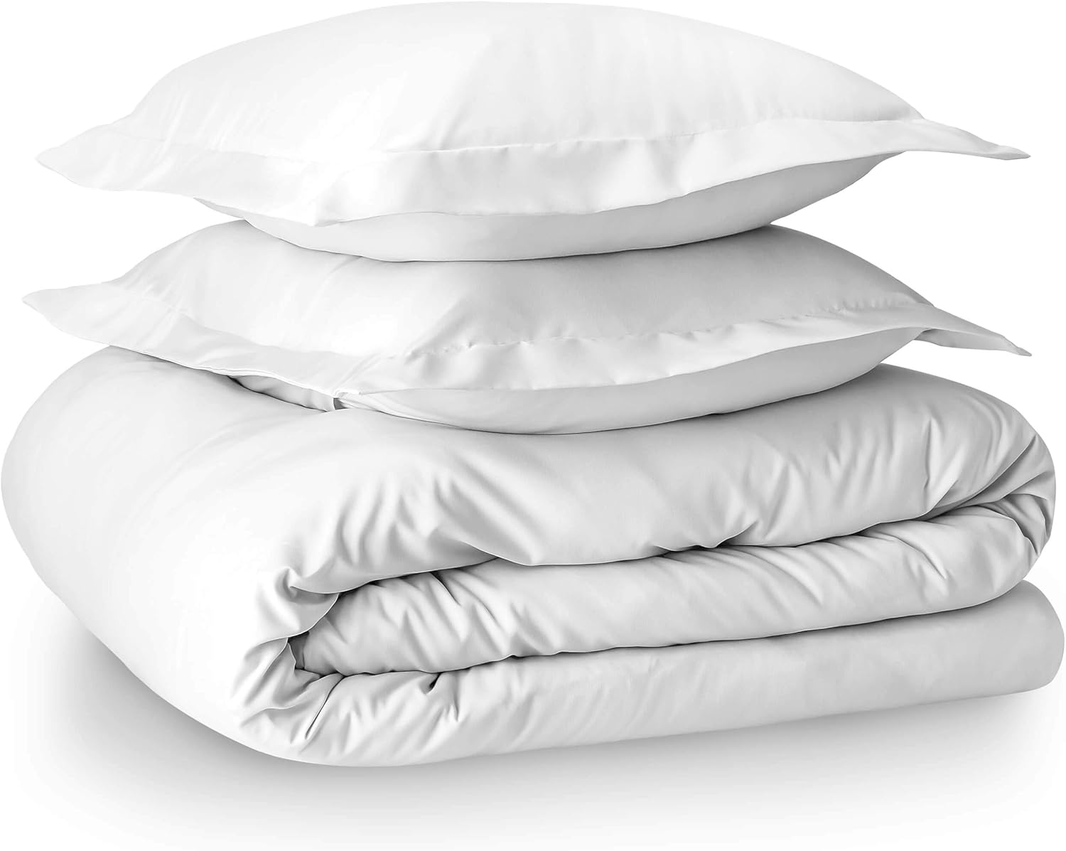 True-Luxury 1000-Thread-Count 100% Egyptian Cotton 3 Piece Duvet Cover Set [Cal-King 104’’X 98''] Hotel Quality, 100% Long Staple Egyptian Cotton Sateen Weave Quilt Cover - [Cal-King, White]