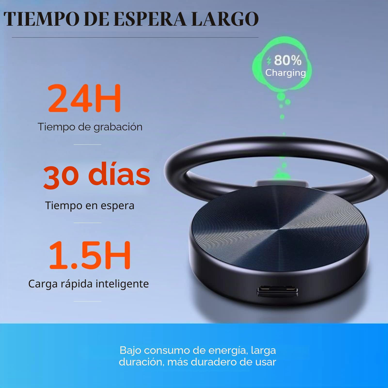 Jectse Grabadora de Voz Digital, Diseño de Mini Llavero Grabadora Activada por Voz con Reducción de Ruido, Mini Grabadora de MP3 Dispositivo de Grabación Pequeño para Estudio Reunión Entr (32 GB)