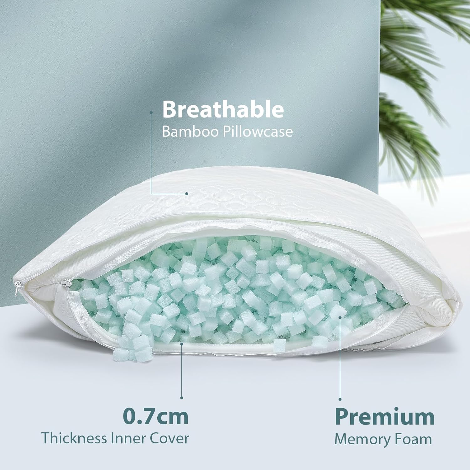 Extra Long Body Pillow Memory Foam 180x50cm – Firm King Size Body Pillows for Adults – with Cooling Cover 20 x 70 inches White 20x72in Body Pillow(Standard)