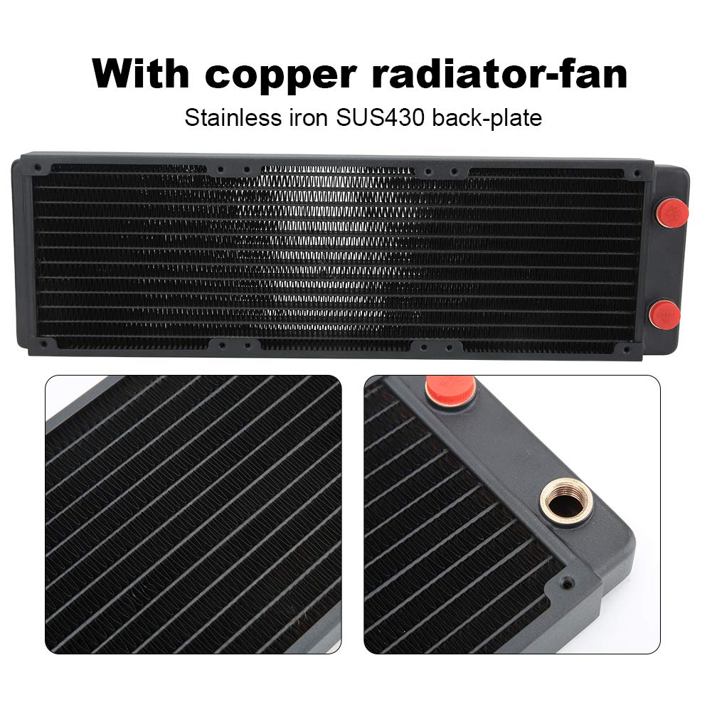 Radiatore di raffreddamento ad acqua di rame di fascia alta, dissipatore di calore per CPU per computer PC, radiatore a 12 tubi con separatore d'acqua integrato per attrezzature belle