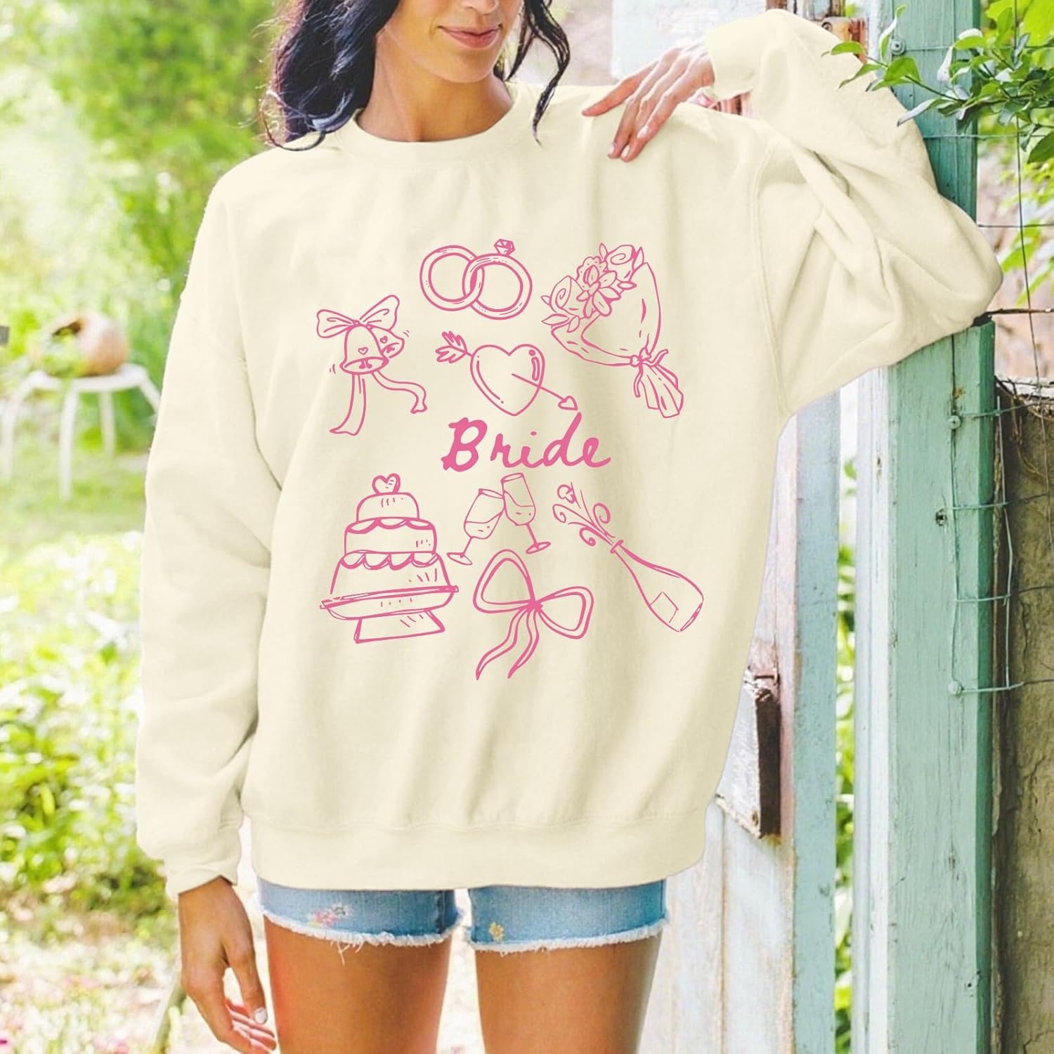 Bride Sweatshirt Mrs Fiancee Engaged Sweatshirts Oversized Long Sleeve Shirts Bachelorette Wedding Party Gifts - Image 5