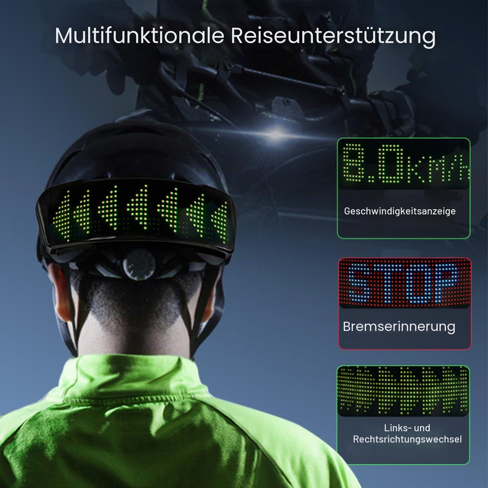 display fahrradhelm LED Helm Bildschirm, Displaybildschirm, Personalisierte BT Music Sync Graffiti Animation Helm mit 1500mAh Lithium Akku für Größe:XL-XXL (58-63cm) Category:E Bike City_Patent  gefedert Neue Canyon X Campagnolo
