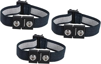 MECCANIXITY 3Pcs Anti Static Wrist Strap, Dual Circuit Antistatic Bracelet Adjustable Cordless for Computer Electronics Repair Deep Gray