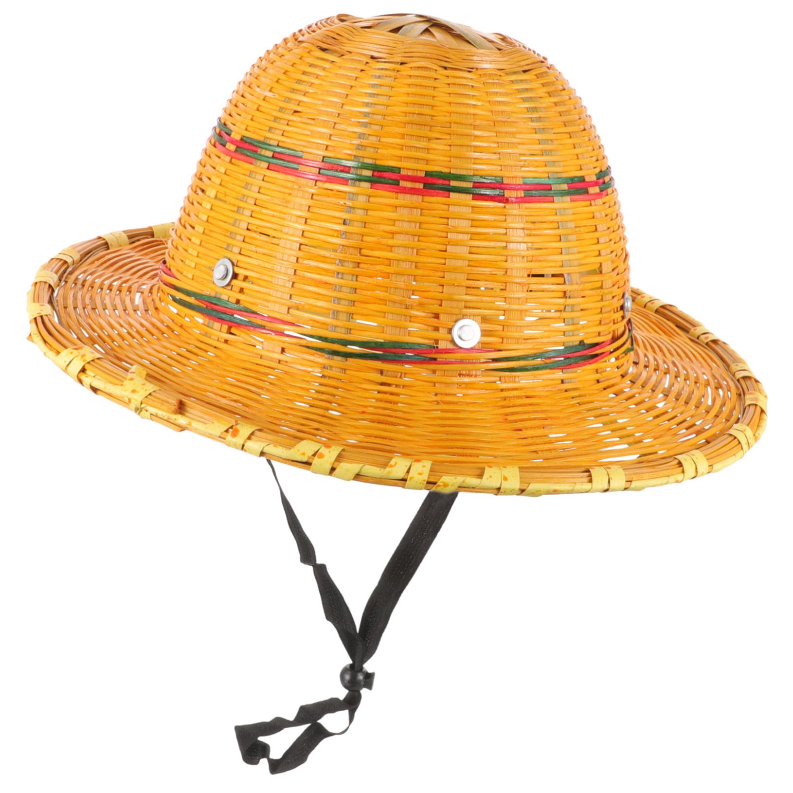 Beaupretty Schutzhelm mit Sonnenschutz Atmungsaktiver für Sommer aus Bambusgewebe Handgewebt Sicherheitshelm Luftdurchlässig und Sicher Zufällige Farbe für Baustellen