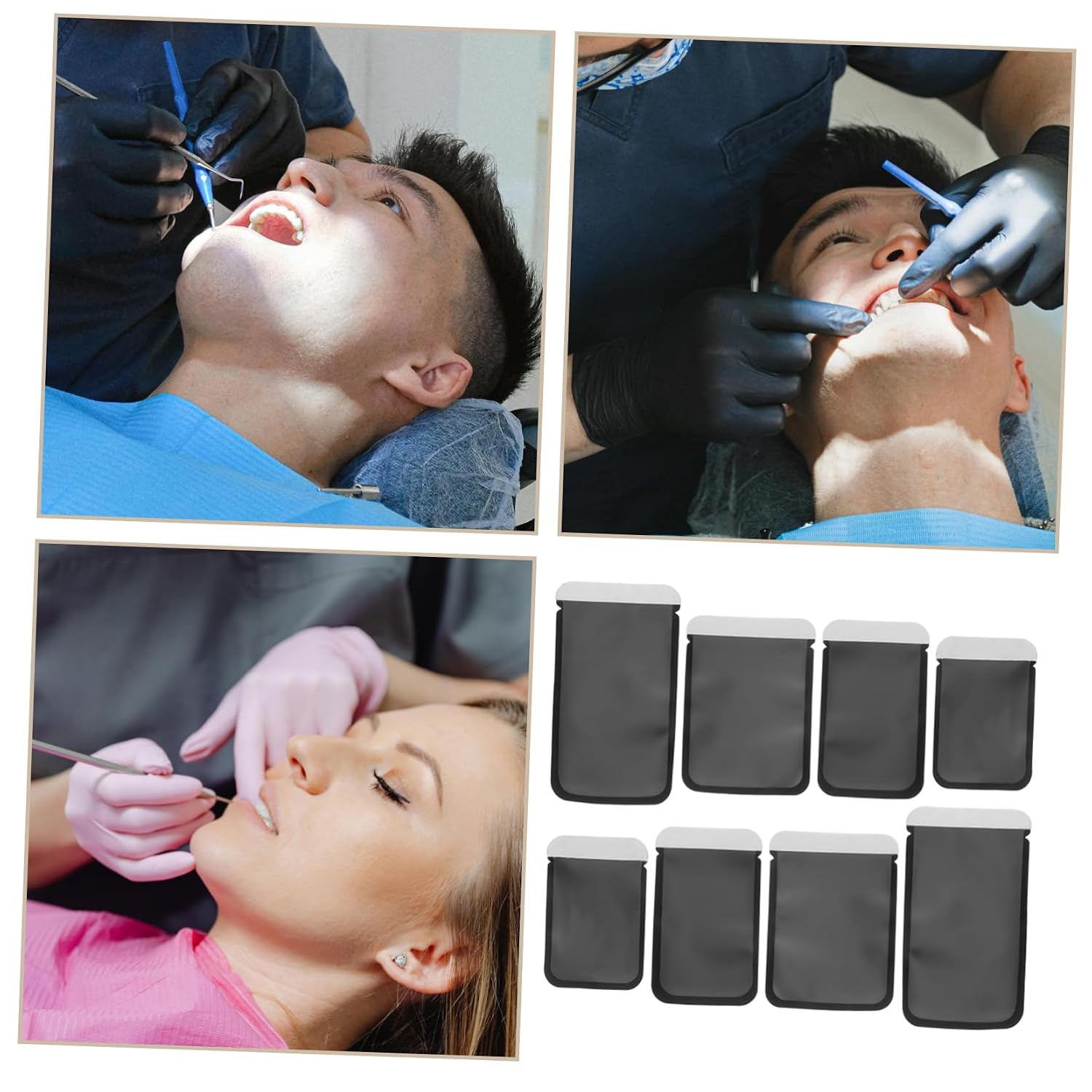 SOLUSTRE 100pcs IP Plate Covers for Imaging Teeth Bibs for Clinics and Beauty Salons Mix Each