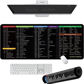 Alfombrilla Con Atajos De Excel Espanol,Tapete Con Atajos De Excel Espanol,Excels Mouse Pad Shortcuts Formulas,Mouse Pad Excels Cheat Sheet,Large Desk Mousepad Desktop Mat English-1