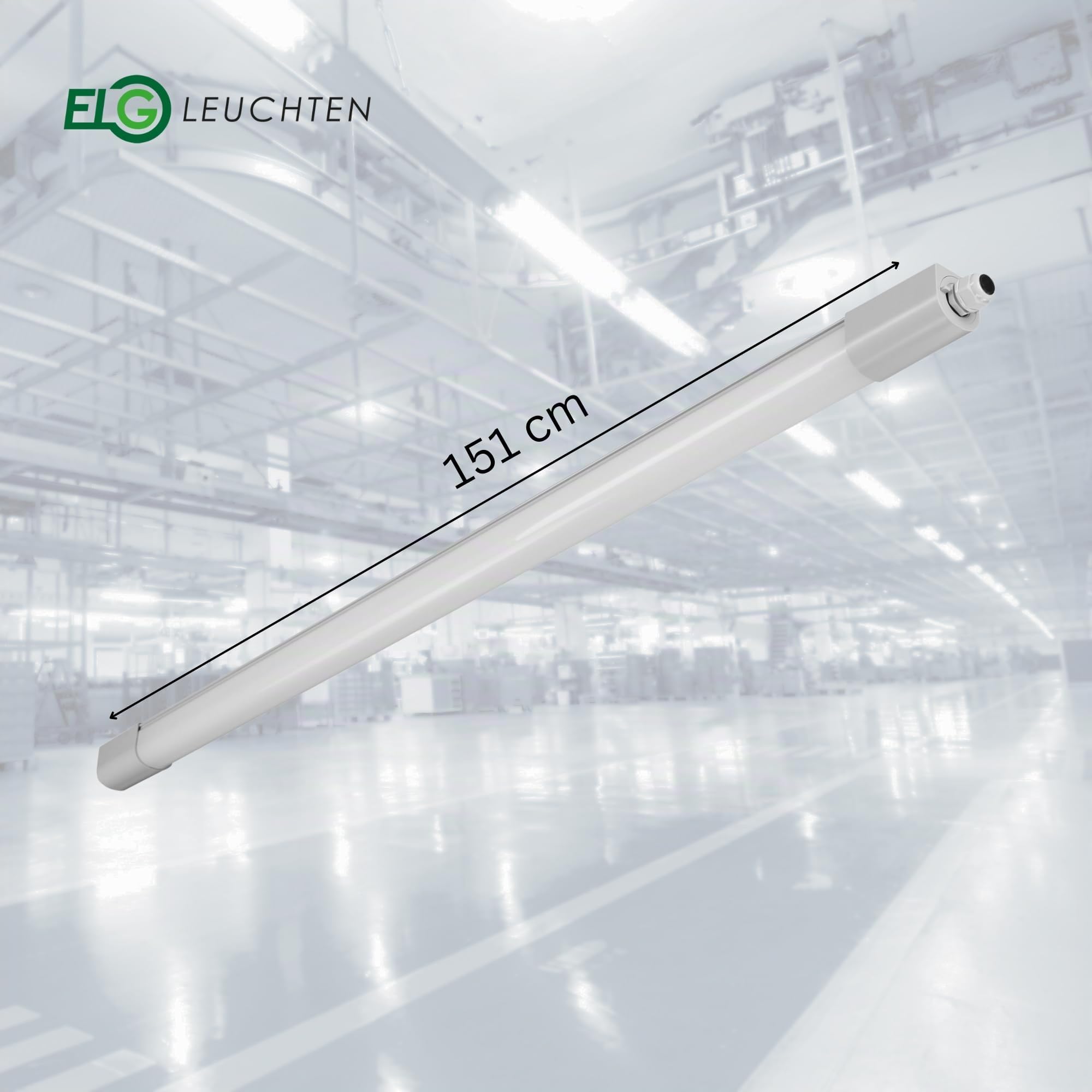 LED Feuchtraumleuchte 150cm 12er-Set 50W/33W 4000lm/6000lm | 6500K Umschaltbar IP66 wasserfest, Für Garage Werkstatt Keller