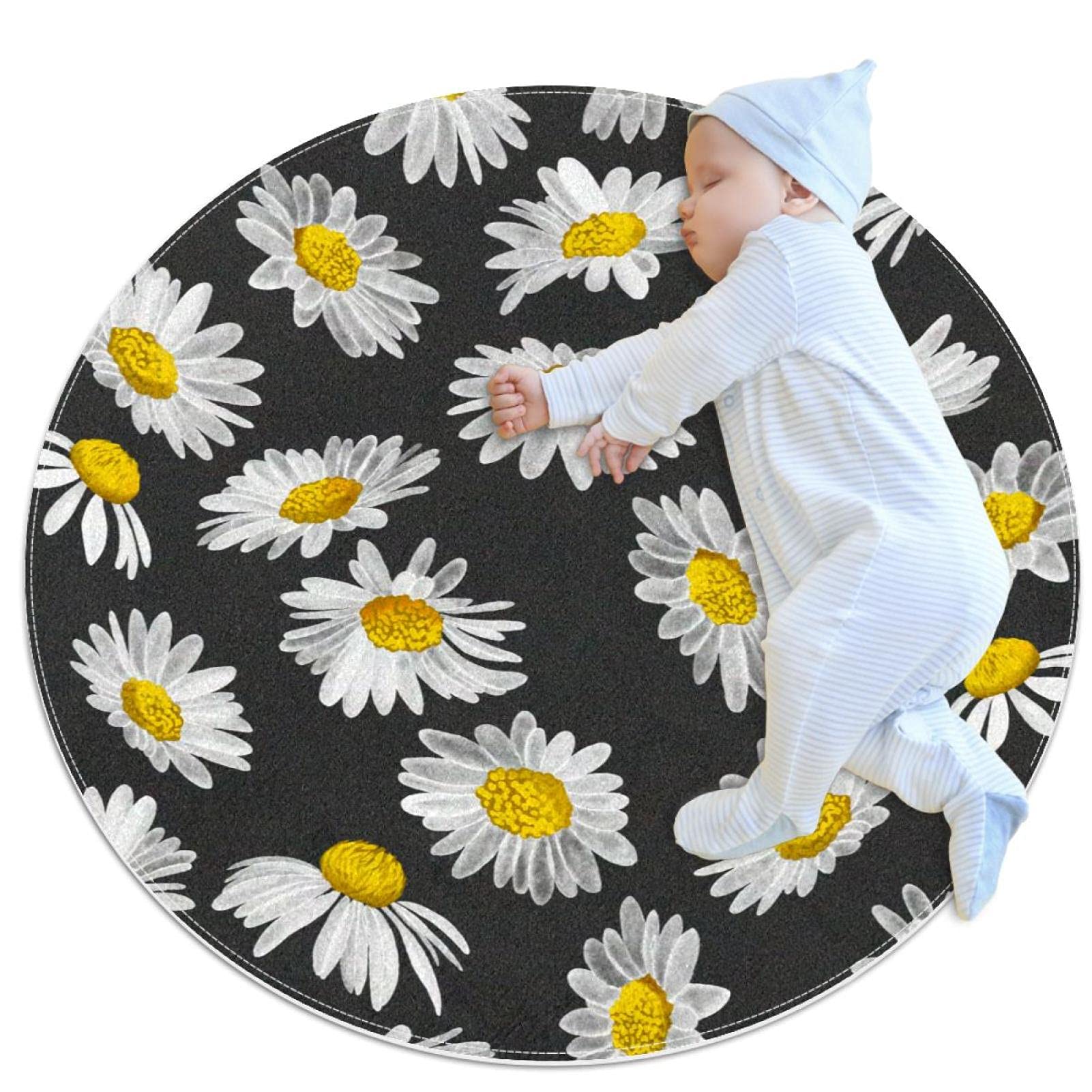 Tapis de salle de bain marguerites antidérapant pour éviter les glissades