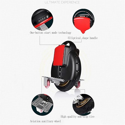 Miniatura 3 de Monociclo eléctrico inteligente, scooter autoequilibrante con mango y luces LED, monociclo somatosensorial compacto para viajes unisex para adultos,