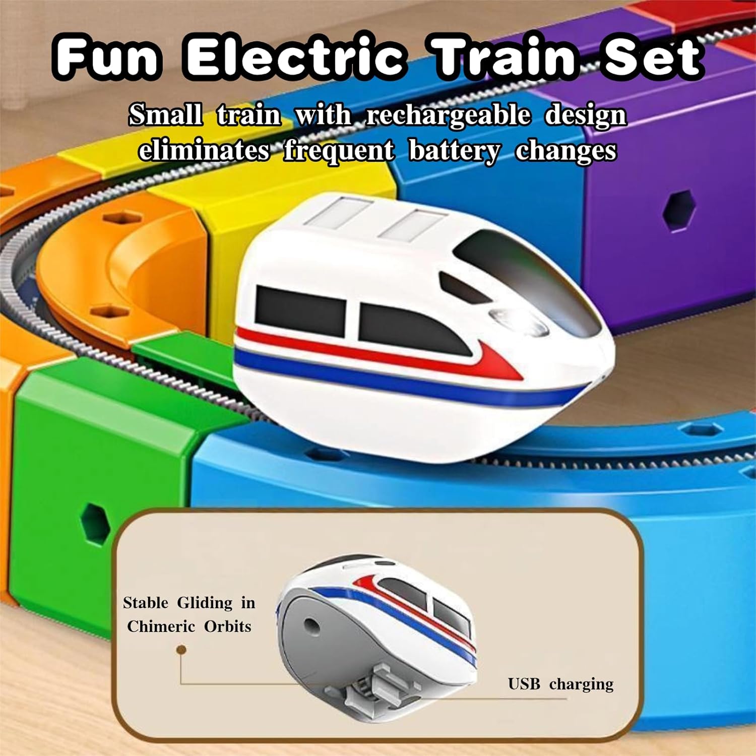 Magnetic Electric Train Set for Kids 3-8, Modular 3D Tracks with Gravity-Defying Motorized Train, STEM Building Toy with Cubes, Creative Learning Gift