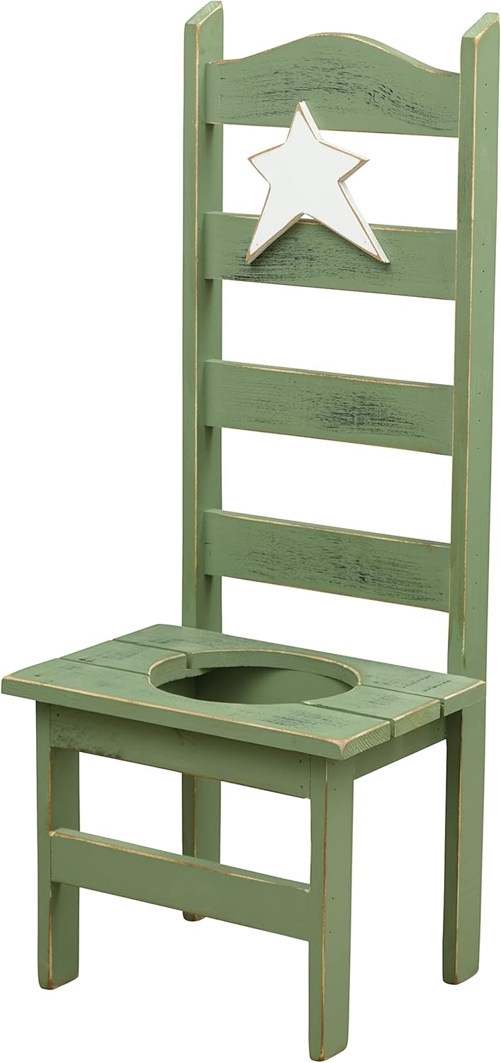 Furniture Barn USA Country-Style Flower Pot Holder Chair, Green