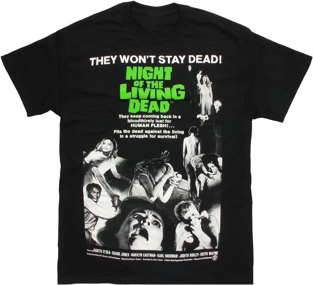 T-Shirt - Night of the Living Dead - Movie Poster Men's Black Size L
