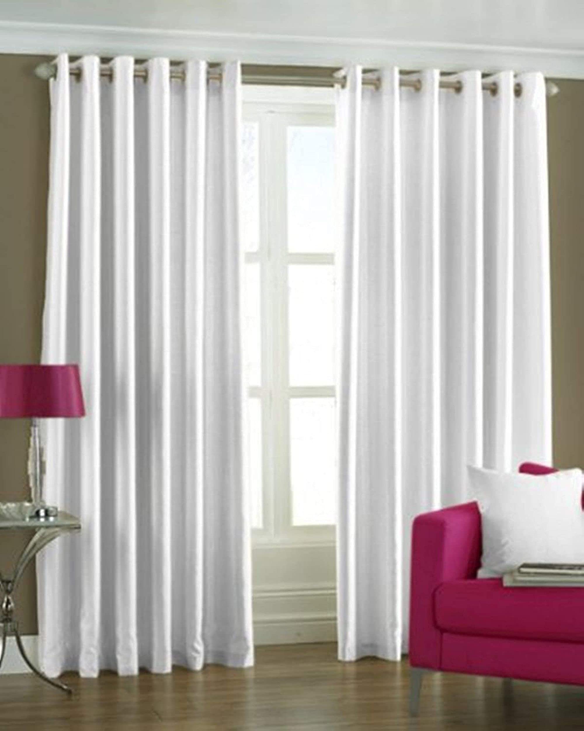 Kiara Creations Elegant Solid Semi-Sheer Curtains for Window- 5 Feet (Pack of 1) White