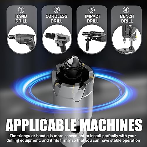 Miniatura 3 de GSTK Kit de sierra perforadora de carburo TCT de carburo de alta resistencia, 0.886 in (78 ")