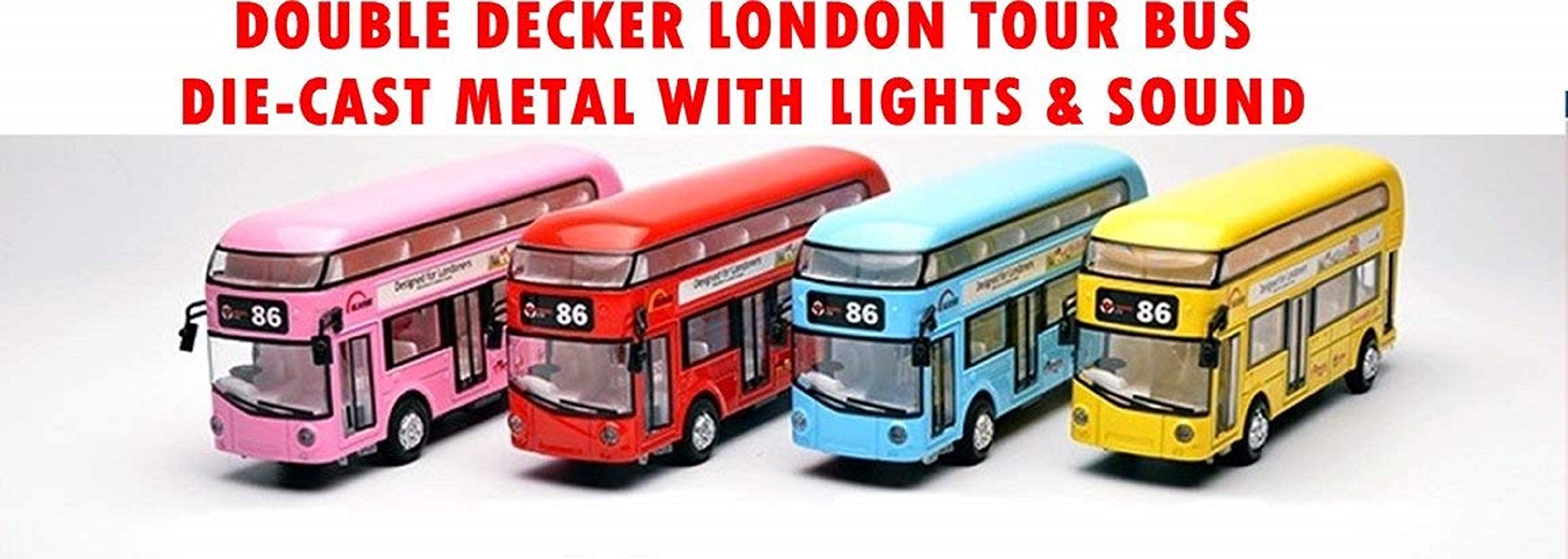 KTRS ENTERPRISE  Die-Cast Double Decker Bus Toys for Kids 4 Wheel