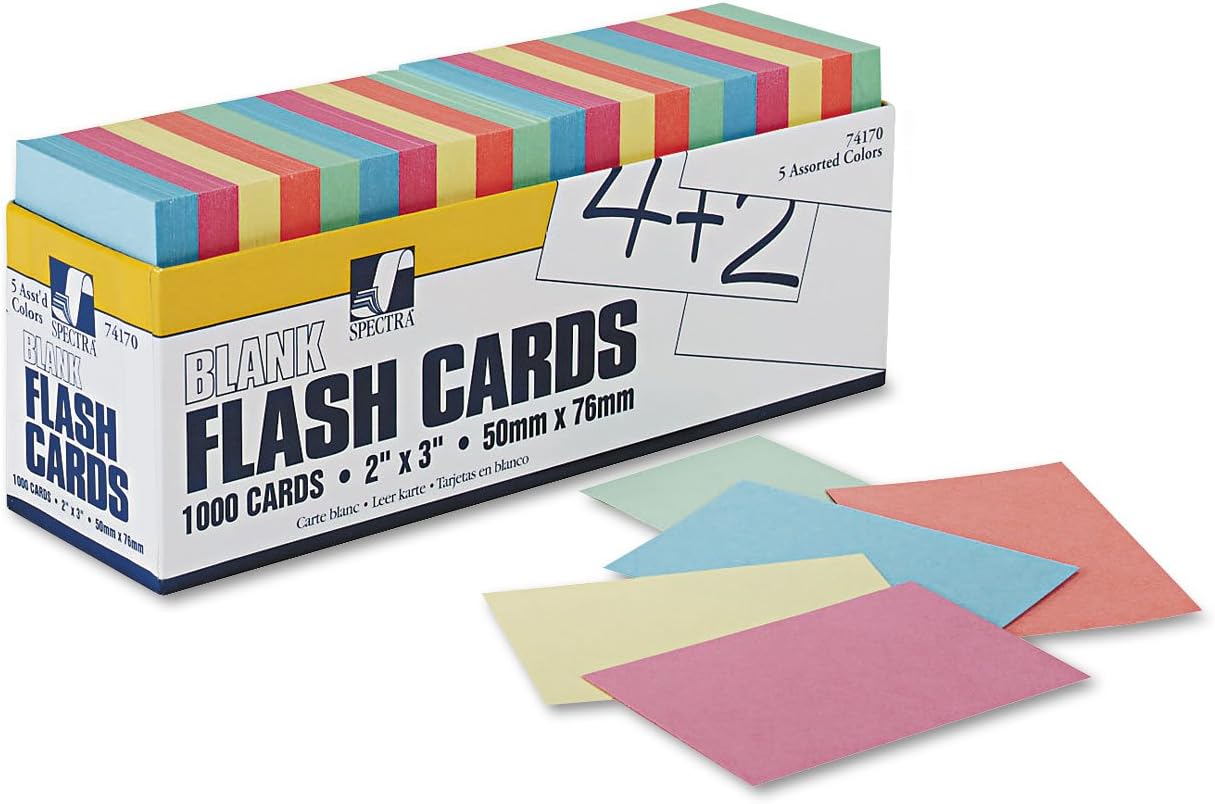 Blank Flash Card Dispenser Box Card Size 2'' x 3'' 1000 cards