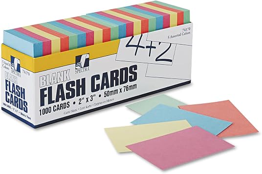 Blank Flash Card Dispenser Box Card Size 2 x 3 1000 cards