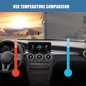 Car Roller Shade 4 Sizes Retractable Sun Roller Blinds Car Sunshade Blocks For Front & Side Window, Auto Windshield Sun Shade With 3X Suction Cups, UV Rays Blocker For Driver & Passengers