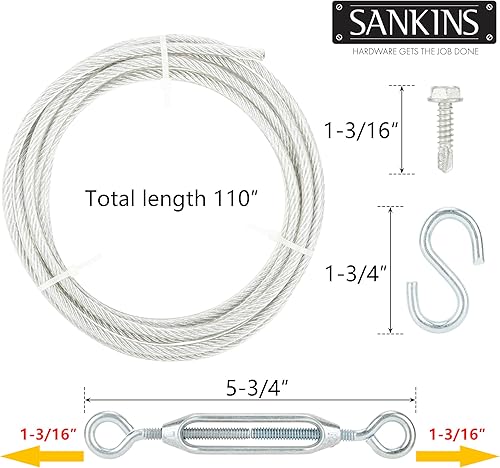 Miniatura 2 de SANKINS Kits de puerta anti-hundimiento, kit de herrajes de puerta de acero en zinc, kit de hundimiento de puerta interior y exterior