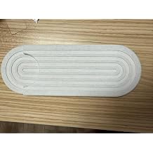 Razborci Instant Dry Sink Caddy Kitchen Sink Organizer, Quick Drying Stone Tray Diatomite Sponge Holder Soap Dish, Bathroom Countertop Fast Dry Water Absorbing Vanity Rack, White,Wood Feet, 12" x 5"