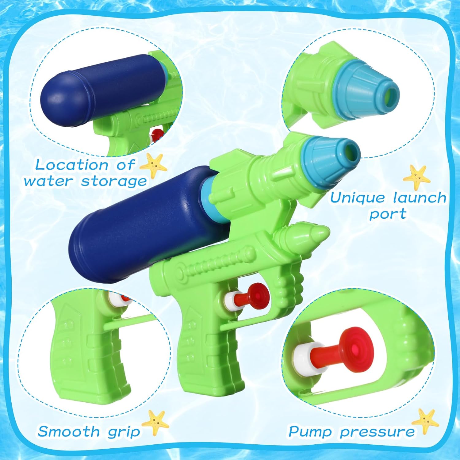 Water Gun for Kids, Colorful Squirt Toy Gun Pool Party Favors 20 ft Long Range Water Gun 180cc Plastic Pistol for Swimming Pool Beach Yard Lawn Outdoor Summer Activities (48 Pcs)
