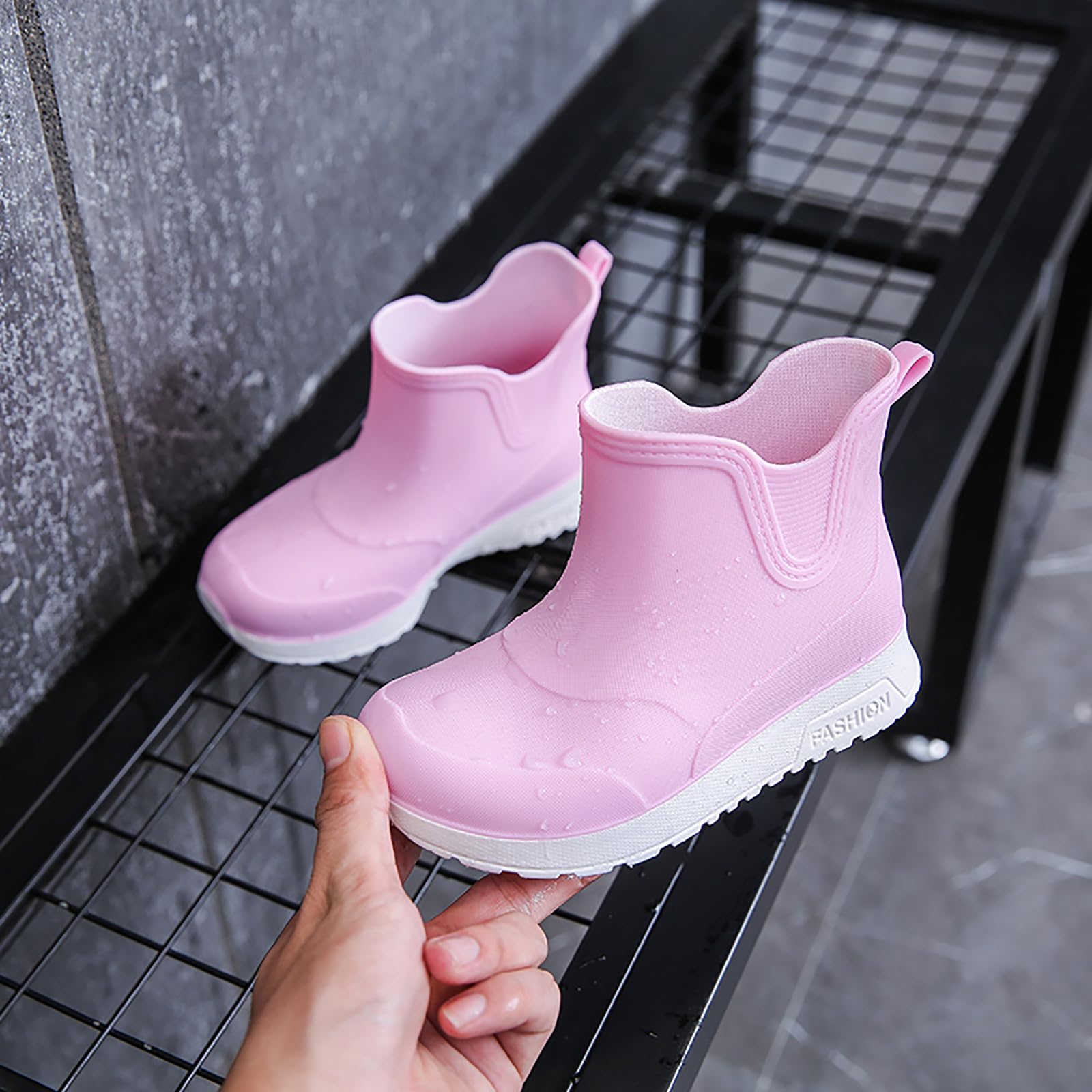 Botas de agua para niños y niñas, impermeables, antideslizantes, botas de lluvia unisex para niños grandes