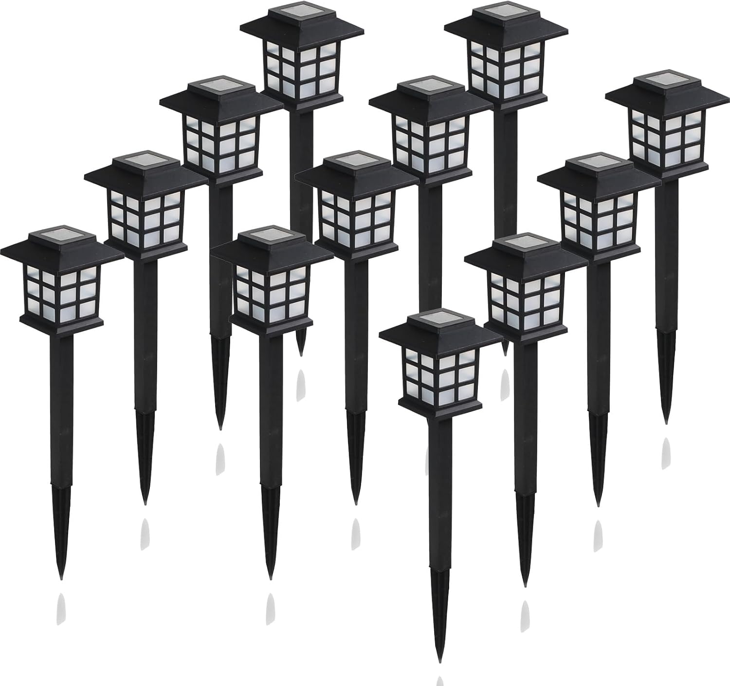 Solar Outdoor Lights,12 Pack LED Light Outdoor Waterproof, Solar Walkway Lights Maintain 8 Hours of Lighting for Your Garden, Landscape, Path, Yard, Patio, Driveway
