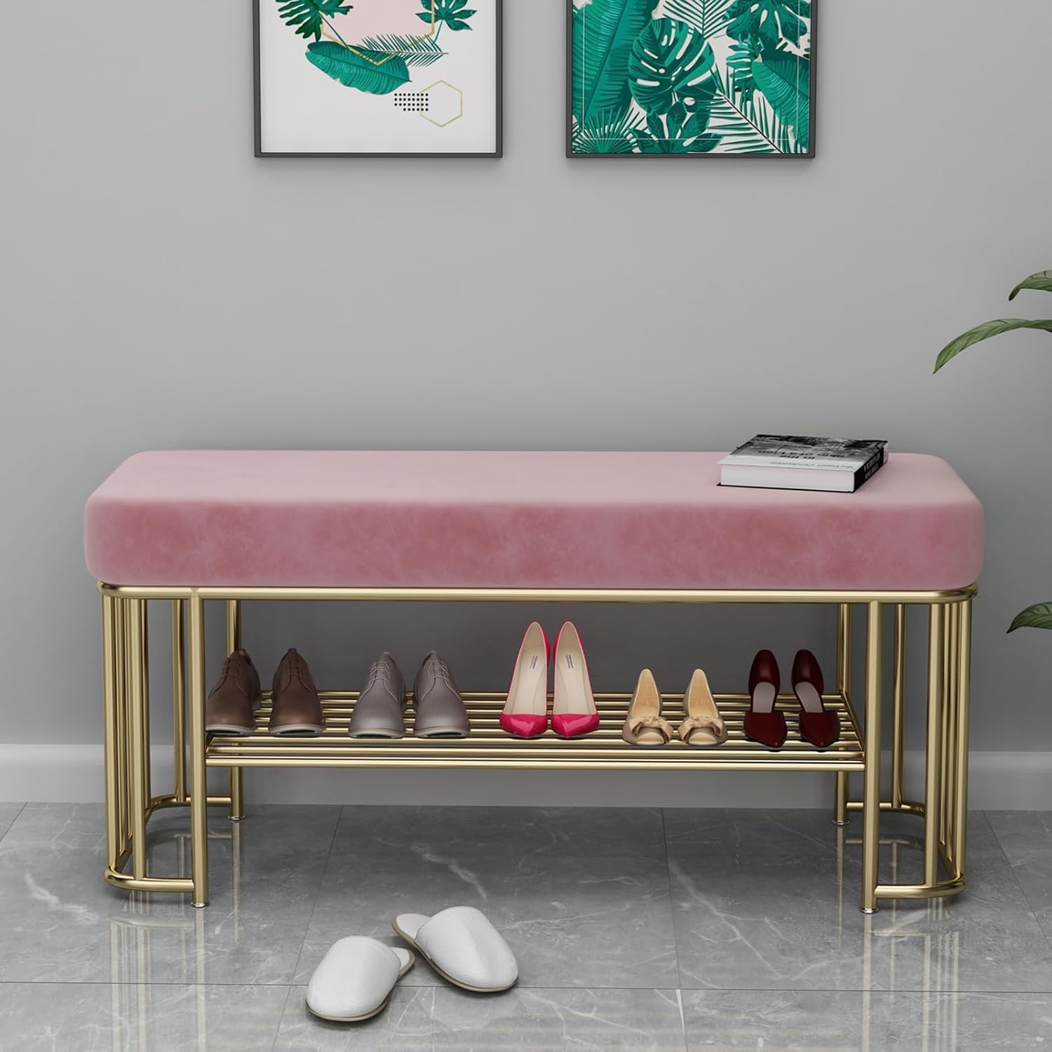 See full amazon price history chart for JUMBO CRAFTS Metal Simple Design Entryway Bench Shoe Rack For Living Room, Bedroom, And Mudroom - Stable Shoe Rack With Soft Cushion-Pink JUMBO CRAFTS Metal Simple Design Entryway Bench Shoe Rack For Living Room, Bedroom, And Mudroom - Stable Shoe Rack With Soft Cushion-Pink (B0DDT57FTD) Amazon Price History, Amazon Price Tracker